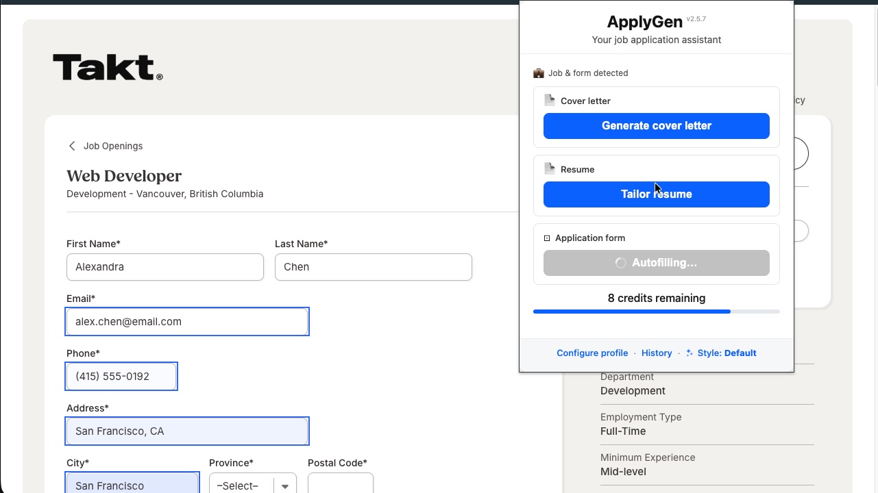 Autofill application demo